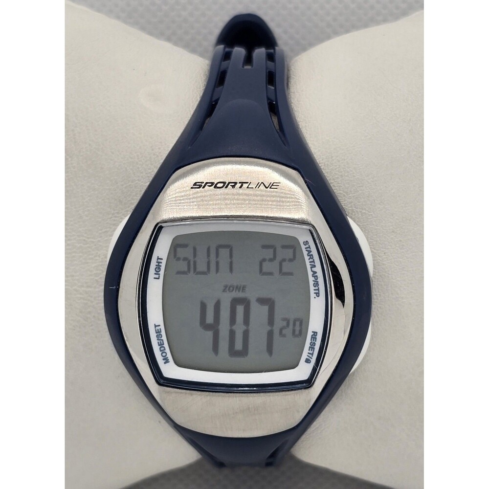 Women's Sportline Duo Oval Blue Dial Heart Rate Monitor Digital Watch 03 - Picture 4 of 8